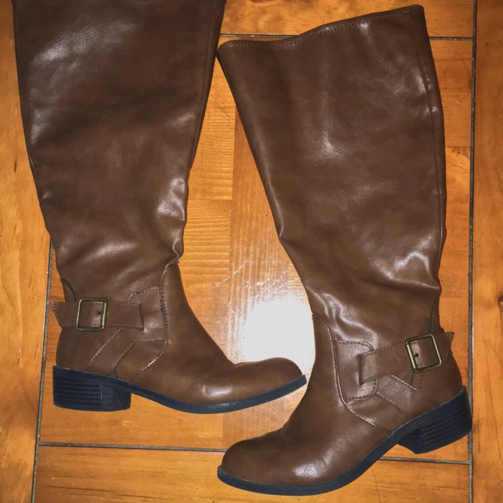 Brown high boots